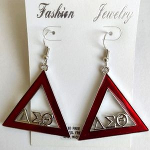 Delta Sorority Dangling Logo Earrings